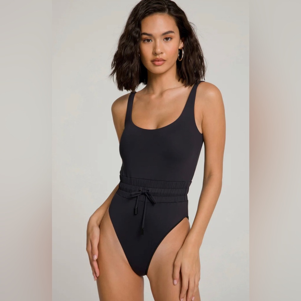 Good American drawstring waist framer one-piece swimsuit